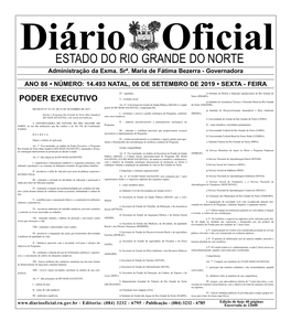 ESTADO DO RIO GRANDE DO NORTE Administração Da Exma