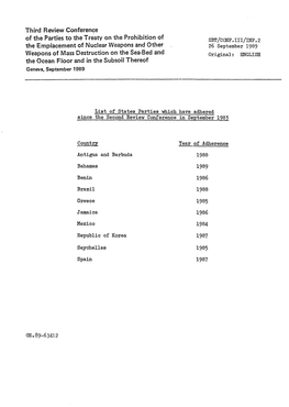 Third Review Conferem;E of the Parties to the Treaty on The