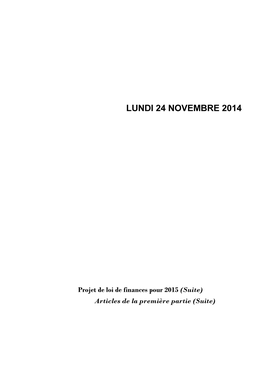 Lundi 24 Novembre 2014