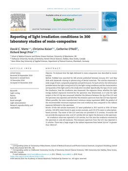 Reporting of Light Irradiation Conditions in 300 Laboratory Studies