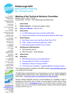 Meeting of the Technical Advisory Committee