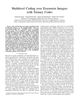 Multilevel Coding Over Eisenstein Integers with Ternary Codes