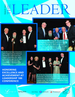 THE LEADER Is Published By: the Archbishop Iakovos Leadership 100® Fund, Inc