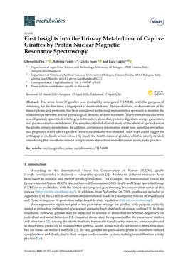 First Insights Into the Urinary Metabolome of Captive Giraffes By