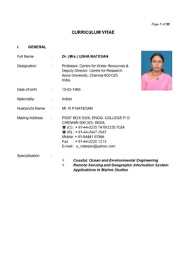 Prof. Usha Natesan