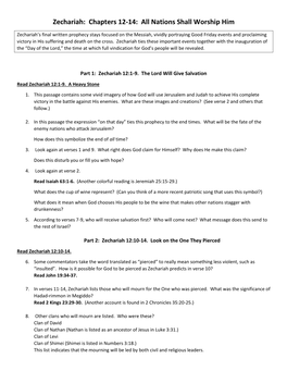 Zechariah: Chapters 12-14: All Nations Shall Worship Him