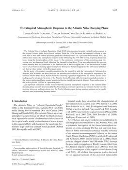 Extratropical Atmospheric Response to the Atlantic Nin˜O Decaying Phase