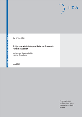 Subjective Well-Being and Relative Poverty in Rural Bangladesh