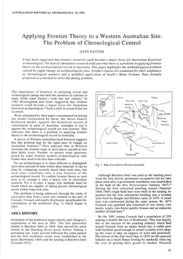 Applying Frontier Theory to a Western Australian Site: the Problem of Chronological Control