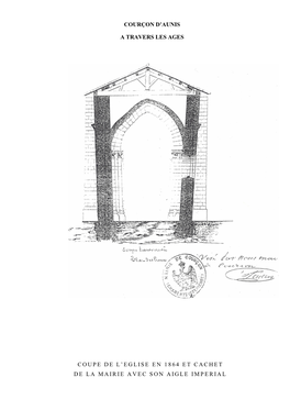 Courçon D'aunis a Travers Les Ages Coupe De L'eglise En 1864 Et Cachet