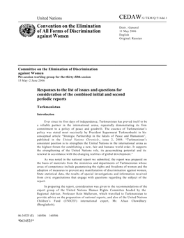 Convention on the Elimination of All Forms of Discrimination Against