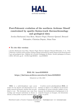 Post-Paleozoic Evolution of the Northern Ardenne Massif