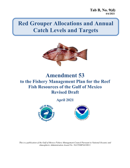 Amendment 53: Red Grouper Allocations and Catch Limits