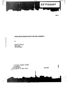 RADIATION POLYMERIZATION of VINYLENE CARBONATE By