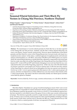 Seasonal Filarial Infections and Their Black Fly Vectors in Chiang Mai Province, Northern Thailand