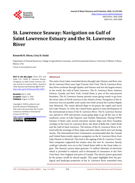 St. Lawrence Seaway: Navigation on Gulf of Saint Lawrence Estuary and the St