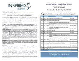 Fountaingate International Tour of Israel