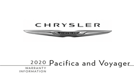 2020 Pacifica and Voyager ©2019 FCA US LLC