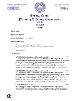 P&Z Commission Agenda
