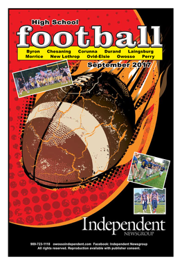 Byron Chesaning Corunna Durand Laingsburg Morrice New Lothrop Ovid-Elsie Owosso Perry Page 2 the Independent Football Section • Sunday, Sept