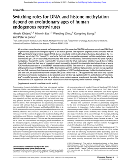 Switching Roles for DNA and Histone Methylation Depend on Evolutionary Ages of Human Endogenous Retroviruses