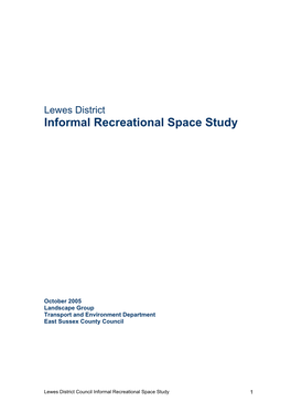 Lewes District Informal Recreational Space Study