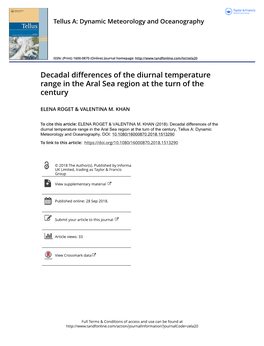 Decadal Differences of the Diurnal Temperature Range in the Aral Sea Region at the Turn of the Century