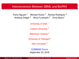 Interconversion Between SBML and Biopax