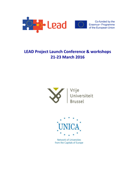LEAD Project Launch Conference & Workshops 21-23 March 2016