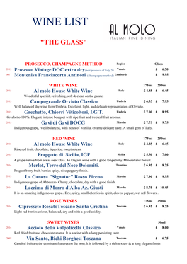 Al Molo Update Wine List