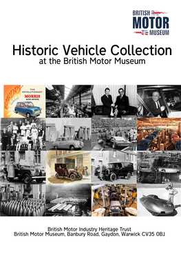 Historic Vehicle Collection at the British Motor Museum