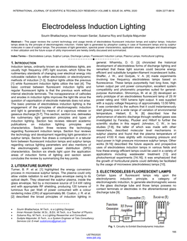 Electrodeless Induction Lighting