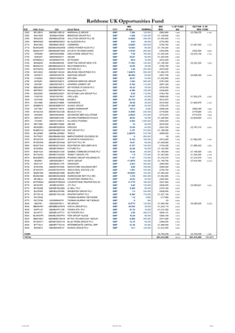 Rathbone UK Opportunities Fund