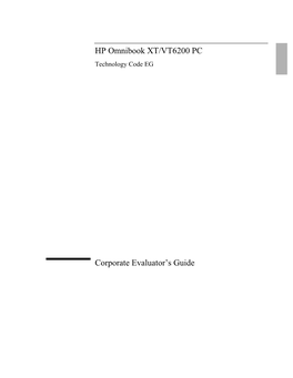 HP Omnibook XT/VT6200 PC Corporate Evaluator's Guide