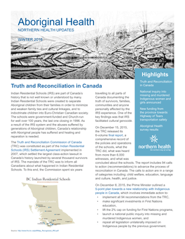 Truth and Reconciliation in Canada Highlights