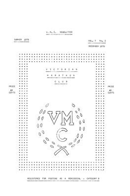 Victorian Marathon Club Newsletter