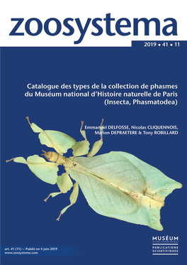 Catalogue Des Types De La Collection De Phasmes Du MNHN