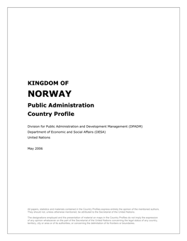 Norway Public Administration Profile