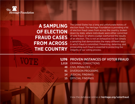 A Sampling of Election Fraud Cases from Across The