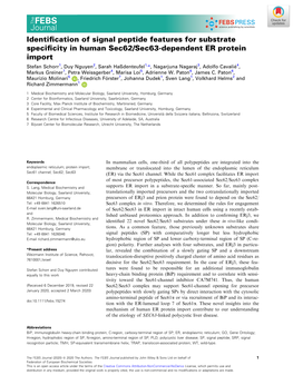 Identification of Signal Peptide Features for Substrate Specificity in Human