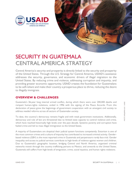 Security in Guatemala Central America Strategy