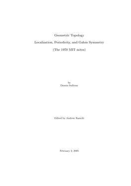 Geometric Topology Localization, Periodicity