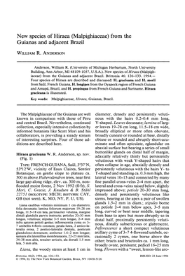 New Species of Hiraea (Malpighiaceae) from the Guianas and Adjacent Brazil