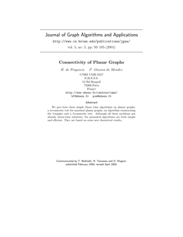 Journal of Graph Algorithms and Applications Vol