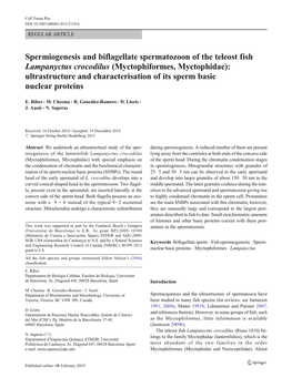 Spermiogenesis and Biflagellate Spermatozoon Of