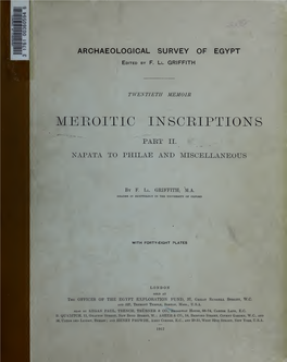 Archaeological Survey of Egypt Memoir