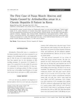 The First Case of Psoas Muscle Abscess and Sepsis Caused By