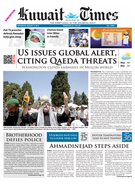 US Issues Global Alert, Citing Qaeda Threats