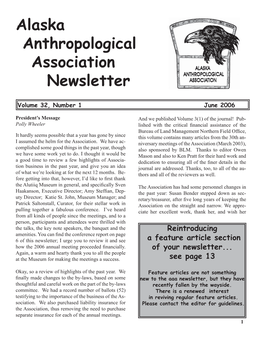 Alaska Anthropological Association Newsletter