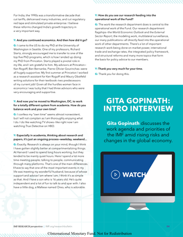 Gita Gopinath: Intro Interview